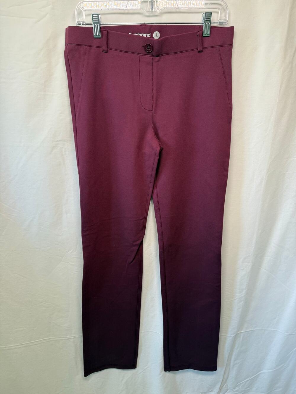 Betabrand Classic Dress Pant Yoga Pants, Straight Fit, Large Long